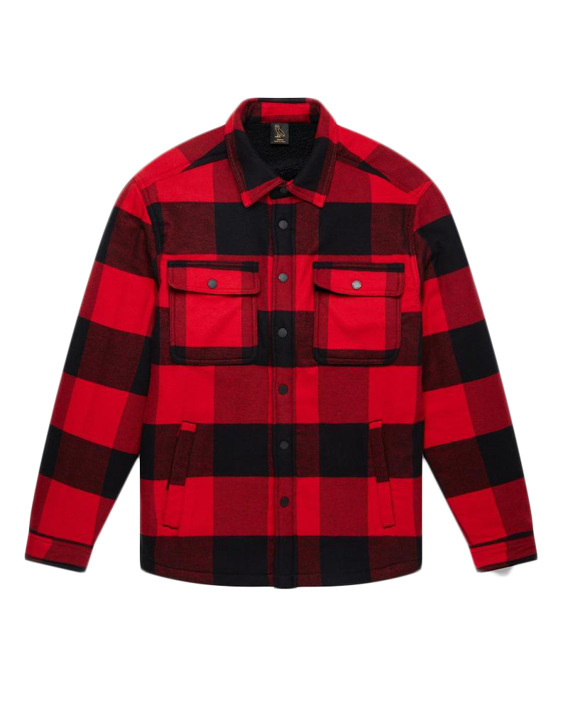 Pre-owned Ovo  Sherpa Lined Flannel Jacket Red