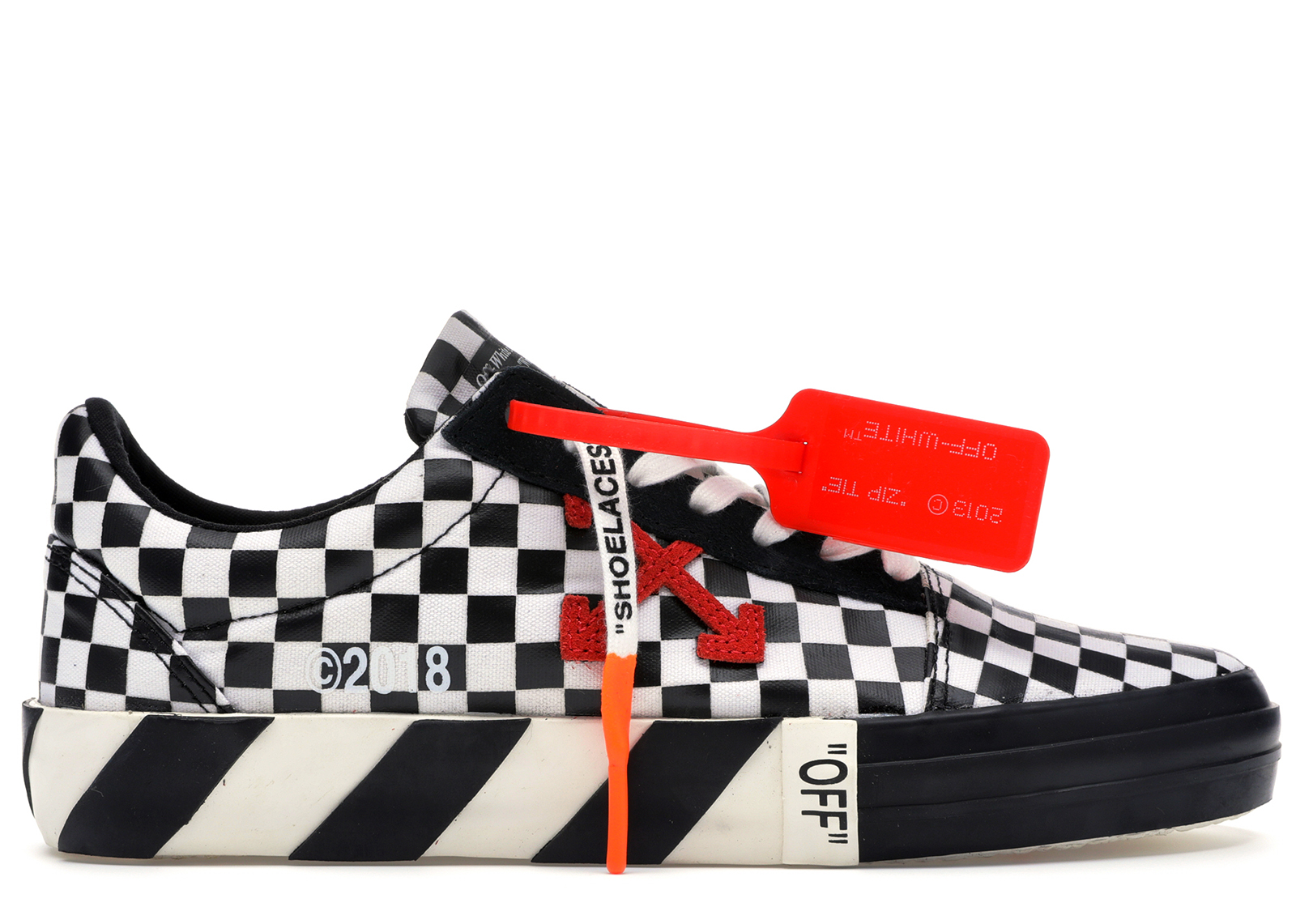 black and off white checkered vans