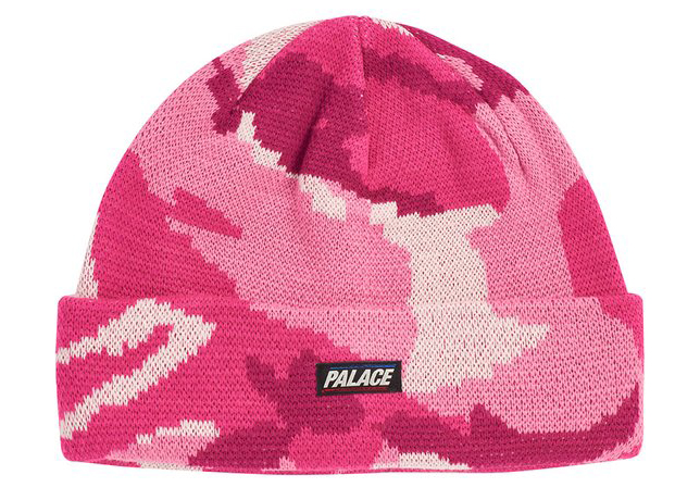 Pre-owned Palace  Basically A Beanie Pink Camo