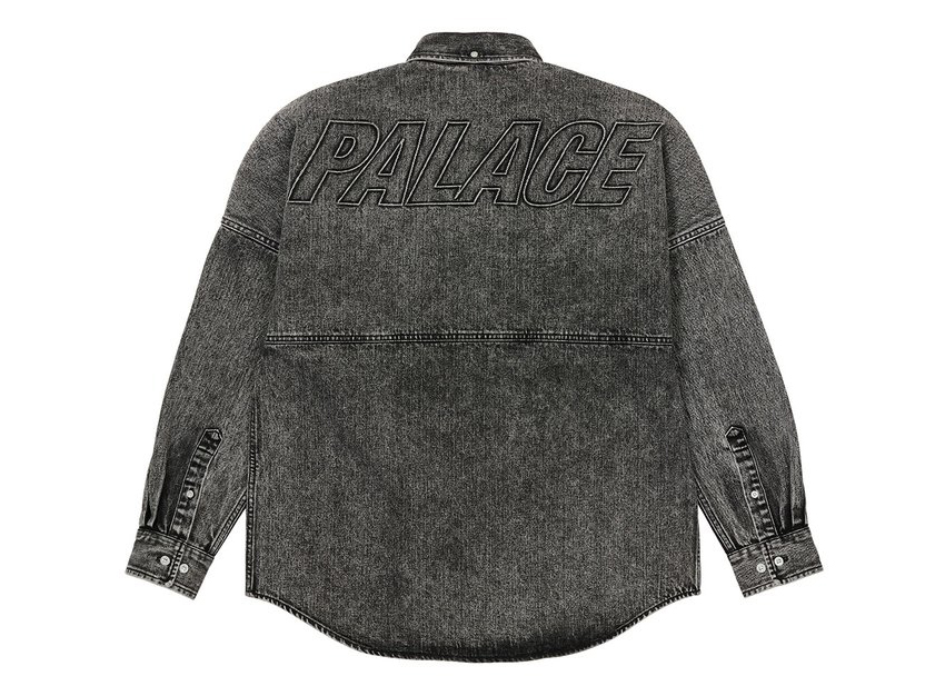 Pre-owned Palace  Denim Bossy Shirt Washed Black
