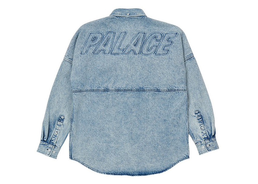 Pre-owned Palace  Denim Bossy Shirt Washed Blue