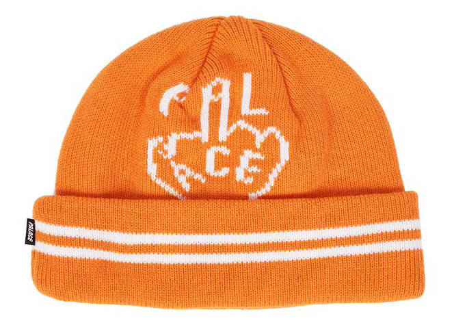 Pre-owned Palace  Finger Up Beanie Orange