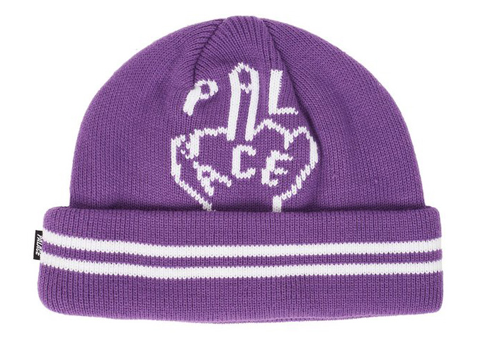 Pre-owned Palace  Finger Up Beanie Purple