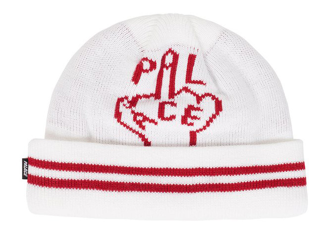 Pre-owned Palace  Finger Up Beanie White