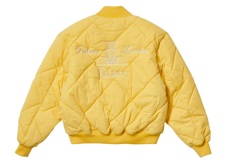 Pre-owned Palace  London Diamond Bomber Yellow