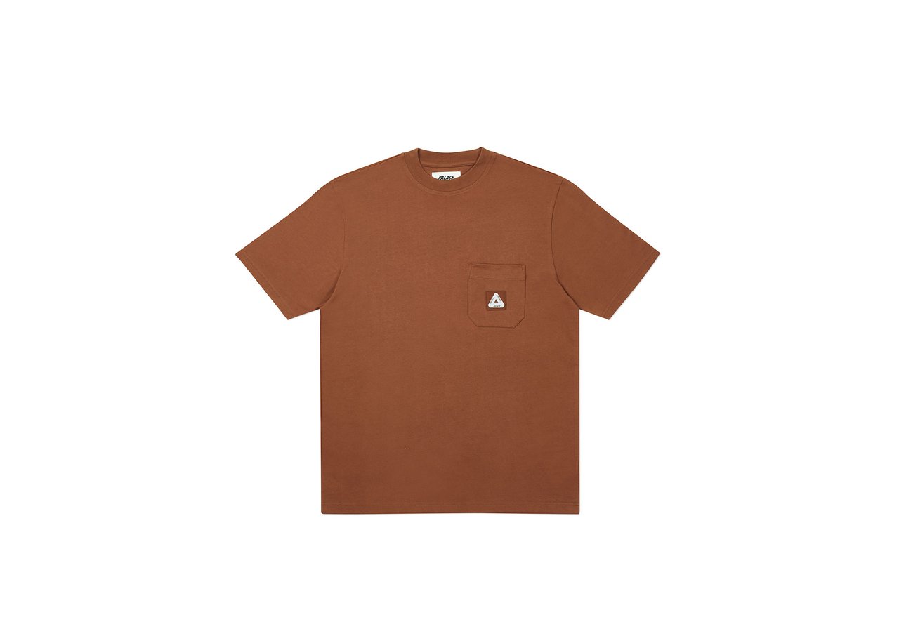 Pre-owned Palace  Patch Pocket T-shirt Brown