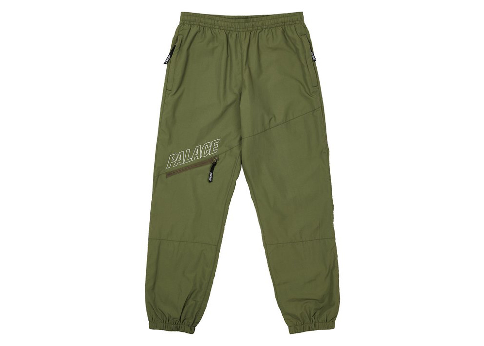 Pre-owned Palace  Slant Zip Shell Pant Olive