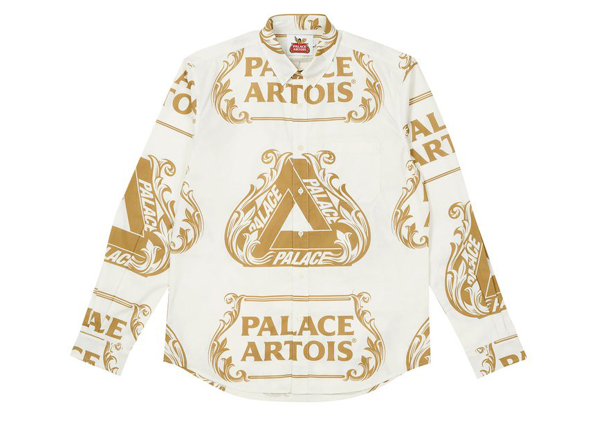 Pre-owned Palace Stella Artois Oxford Shirt White/gold
