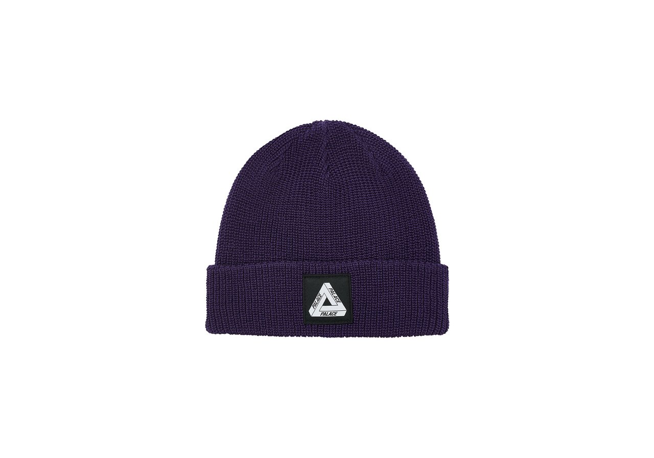 Pre-owned Palace  Tri-ferg Patch Beanie Purple