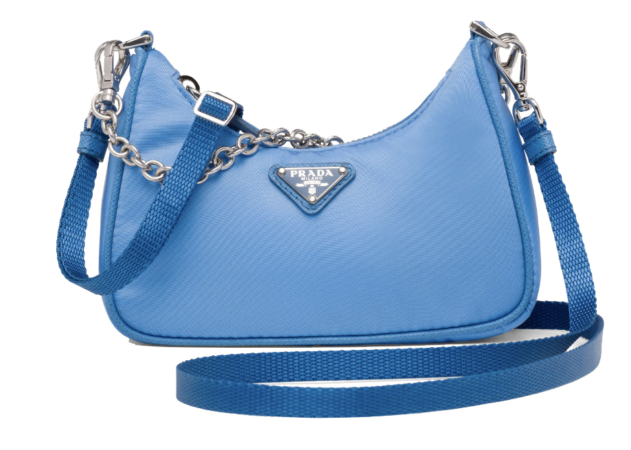 Pre-owned Prada  Re-edition Nylon Mini Shoulder Bag Periwinkle Blue