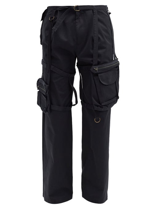 Pre-owned Raf Simons  Archive Redux Ss03 Cargo-pocket Cotton Canvas Trousers Black