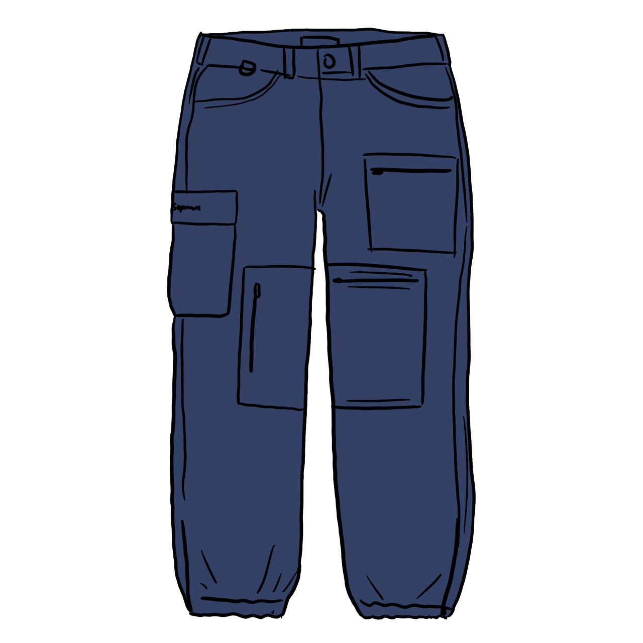 Pre-owned Supreme Cargo Flight Pant (ss21) Navy