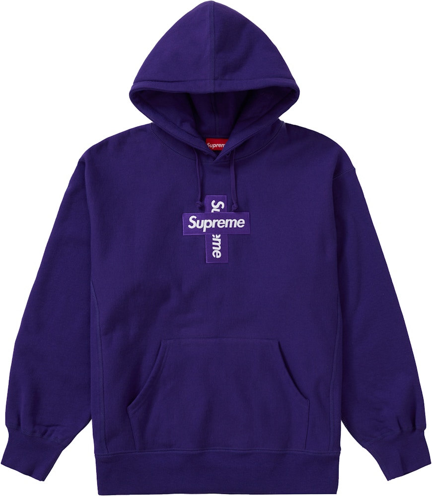 Supreme Cross Box Logo Hooded Sweatshirt Purple - FW20