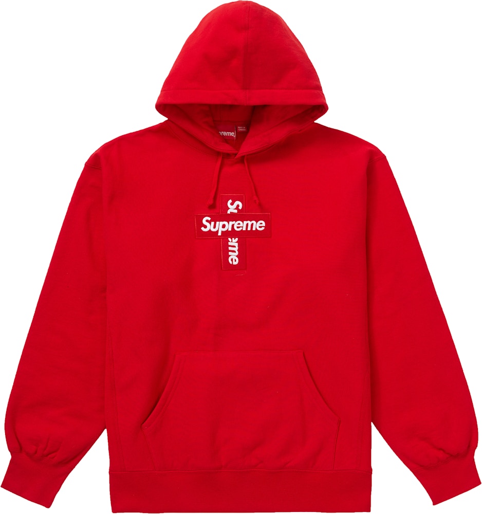 Supreme Cross Box Logo Hooded Sweatshirt Red - FW20