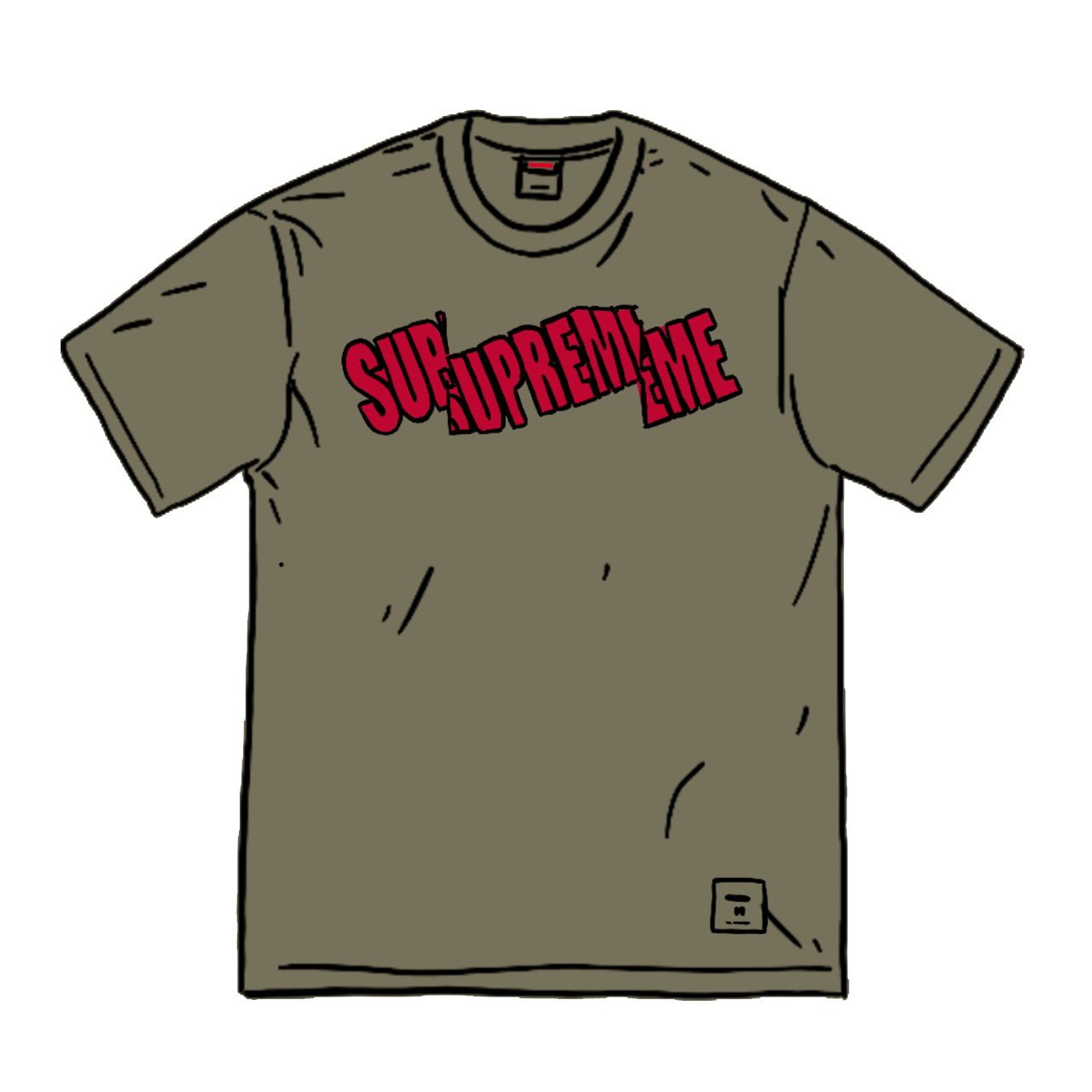 Pre-owned Supreme Cut Logo S/s Top Olive