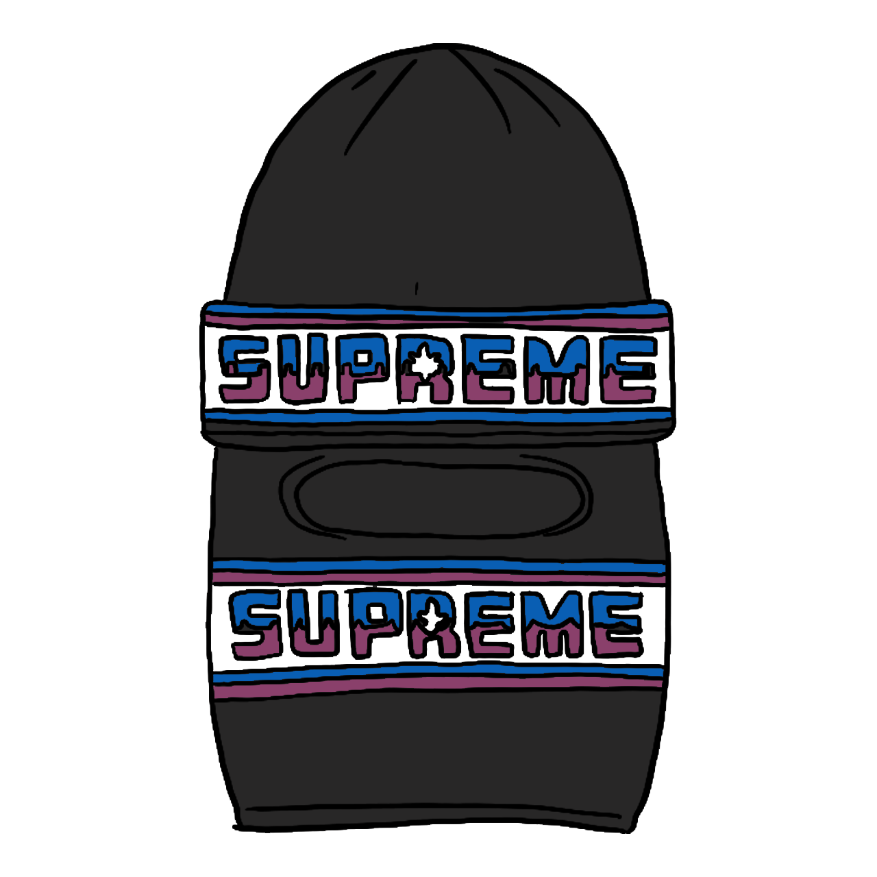 Pre-owned Supreme  Double Logo Facemask Beanie Black