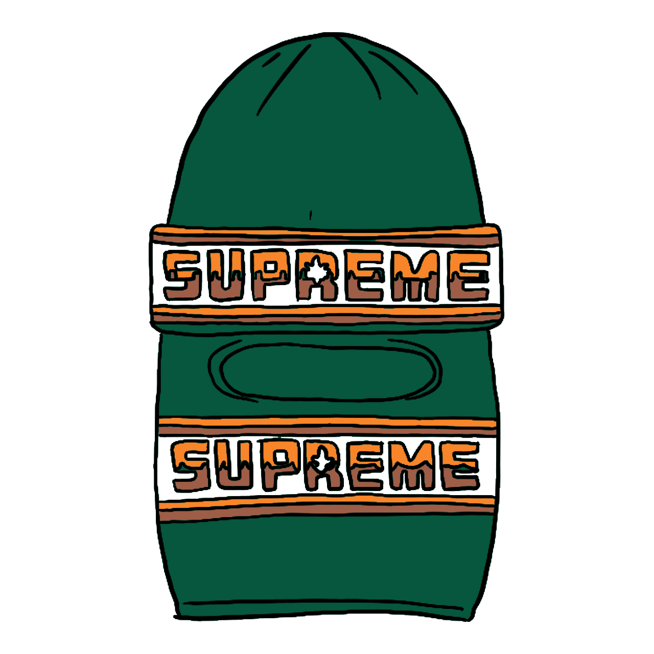 Pre-owned Supreme  Double Logo Facemask Beanie Green