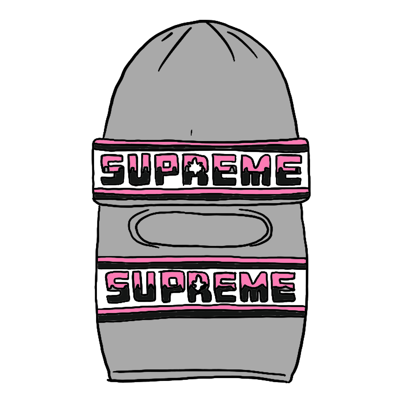 Pre-owned Supreme  Double Logo Facemask Beanie Grey