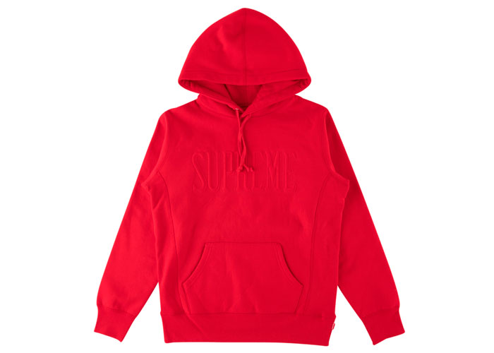 Pre-owned Supreme  Embroidered Outline Hooded Sweatshirt Red