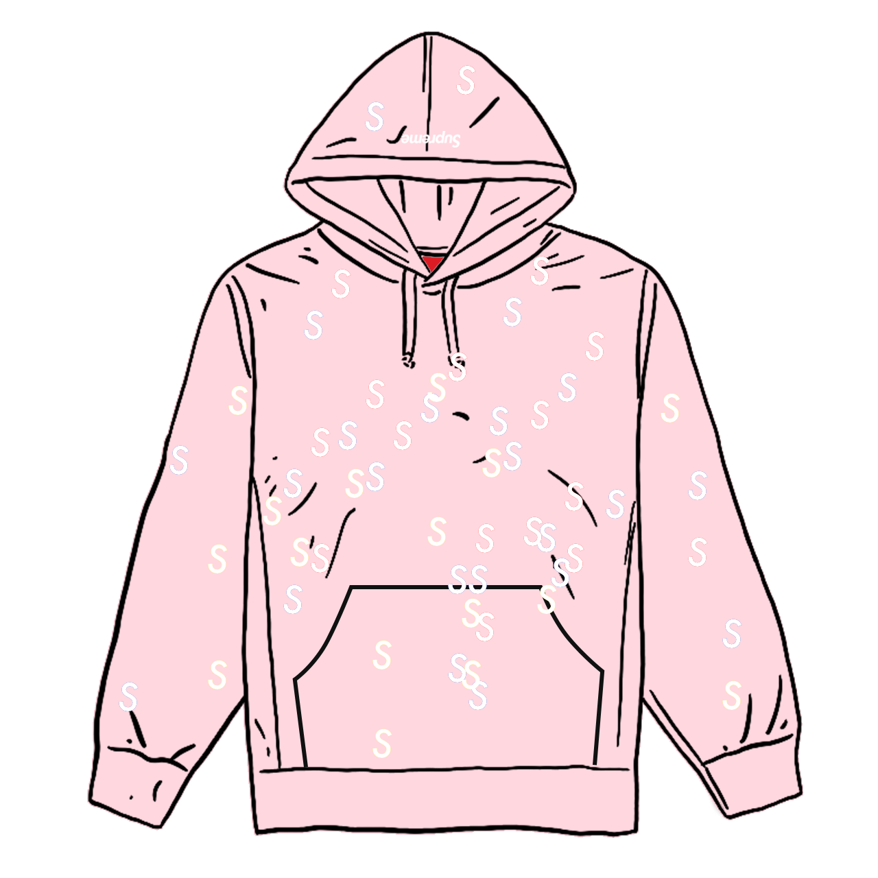 Pre-owned Embroidered S Hooded Sweatshirt Light Pink