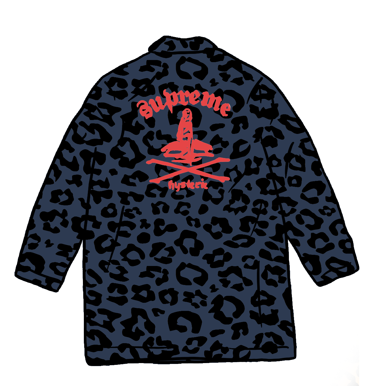 Pre-owned Supreme  Hysteric Glamour Leopard Trench Blue