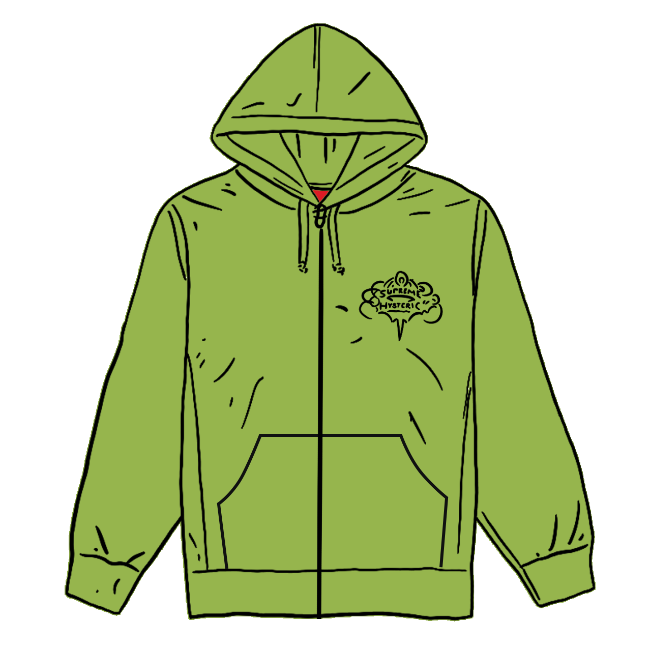 Pre-owned Supreme  Hysteric Glamour Zip Up Hooded Sweatshirt Lime