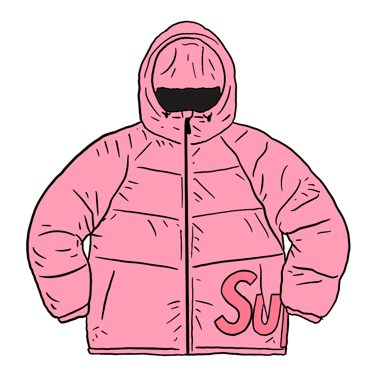 pink down jacket