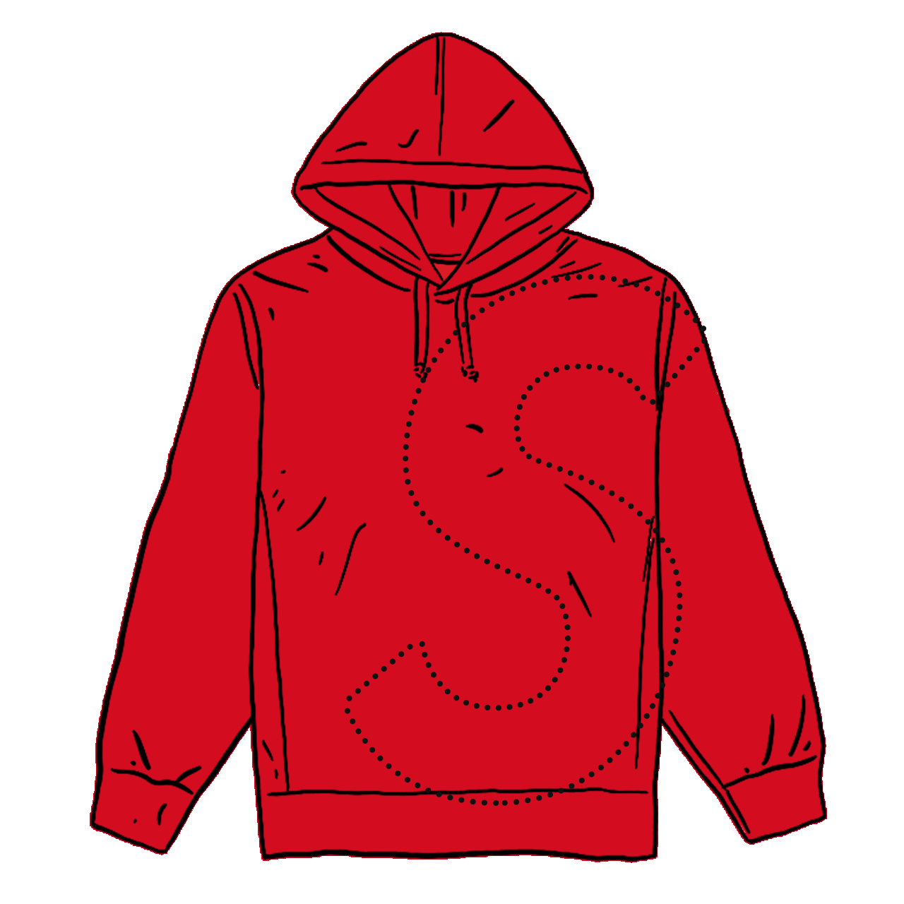 Pre-owned Supreme  Laser Cut S Logo Hooded Sweatshirt Red