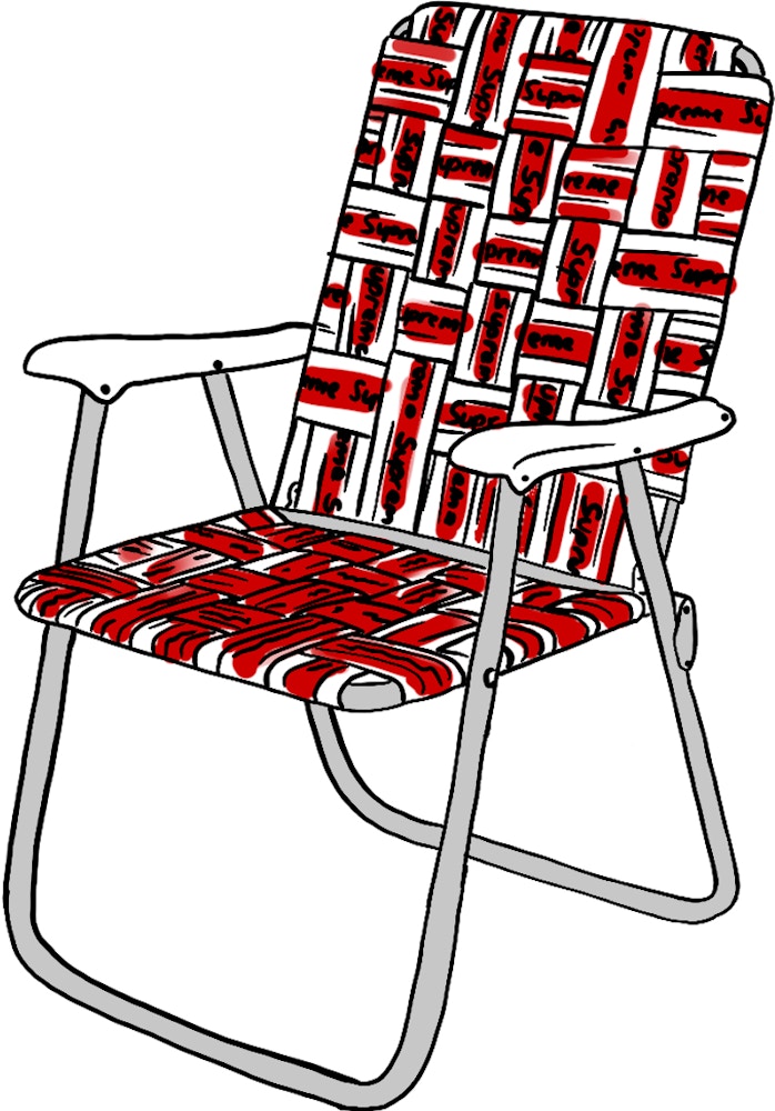 supreme lawn chair red