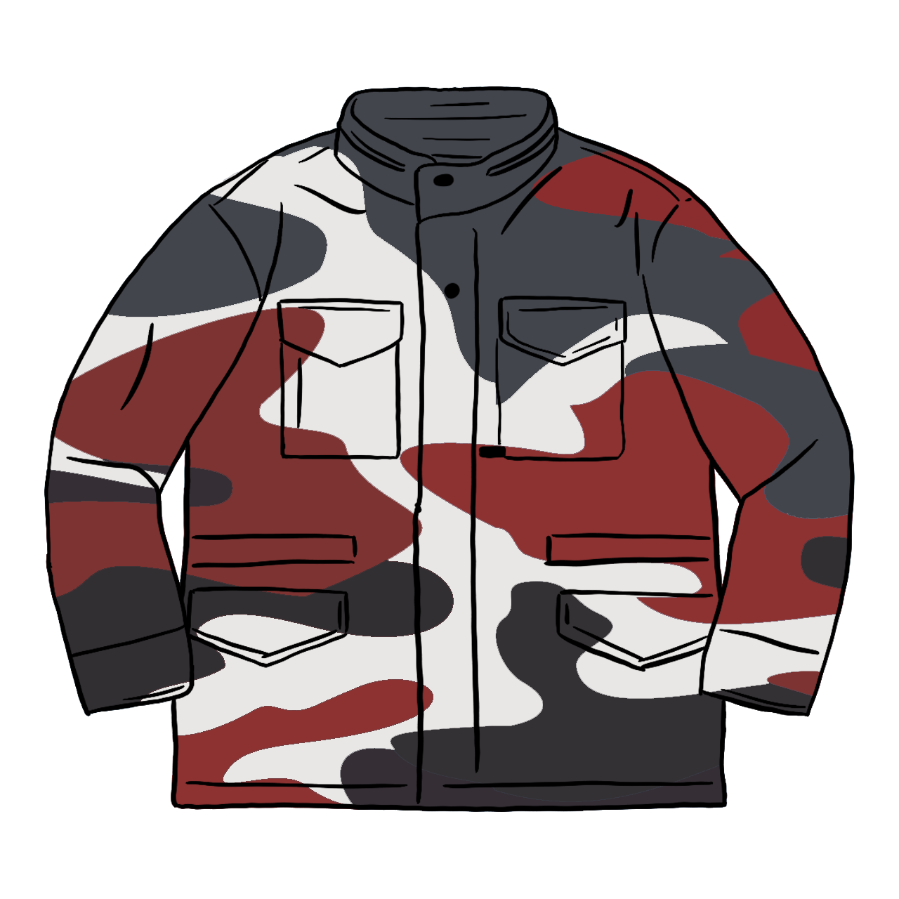 Pre-owned Supreme  Logo Camo M-65 Jacket Red