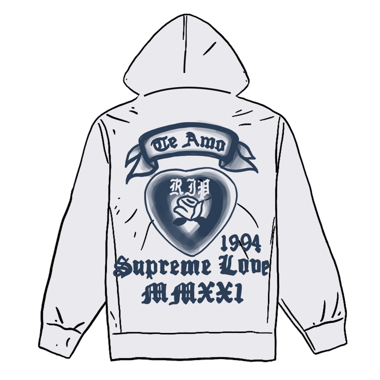 Pre-owned Supreme Love Hooded Sweatshirt Ash Grey