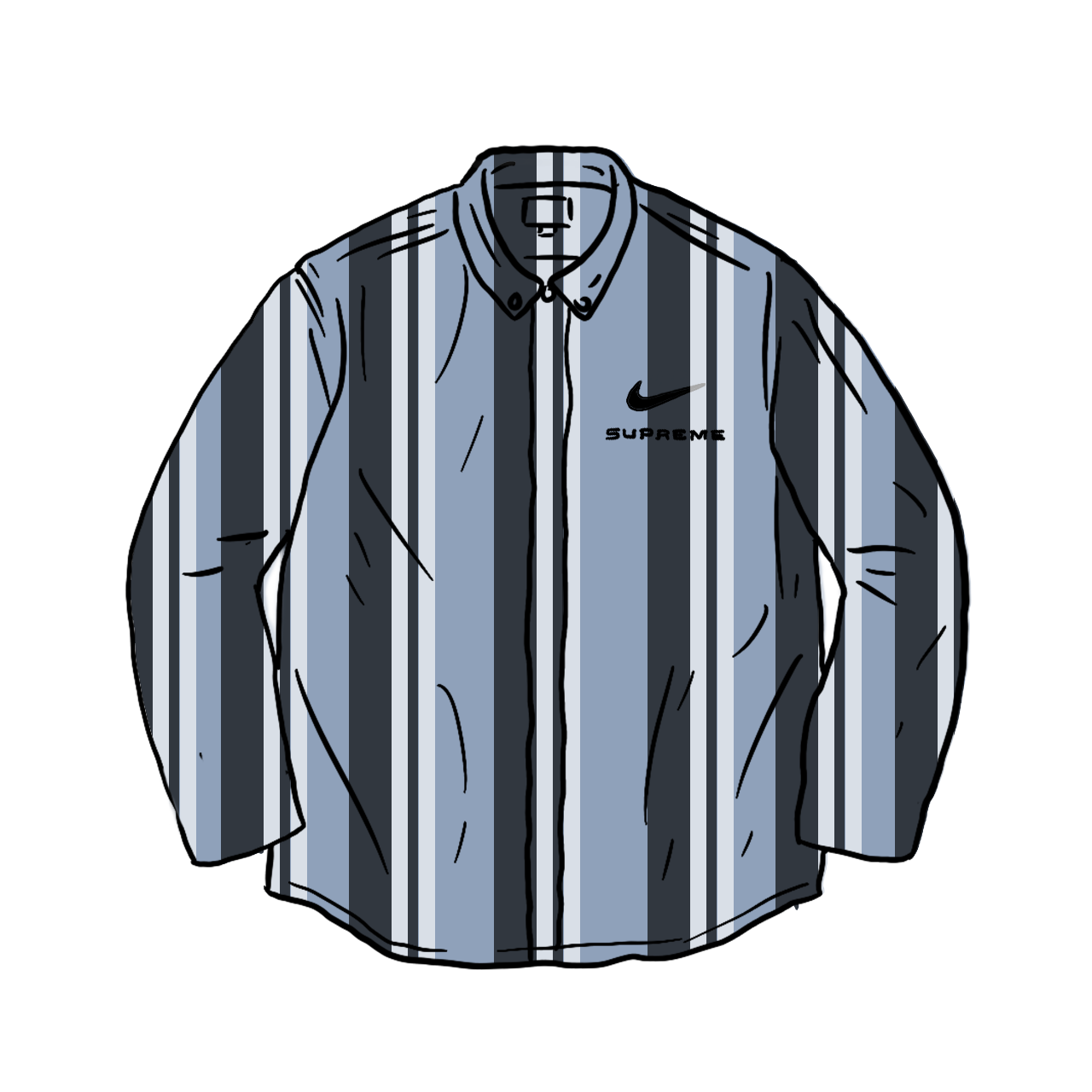 Pre-owned Supreme Nike Cotton Twill Shirt Blue Stripe | ModeSens