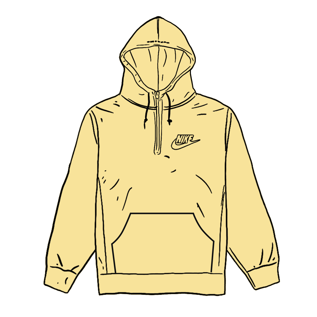 Pre-owned Nike Half Zip Hooded Sweatshirt Pale Yellow