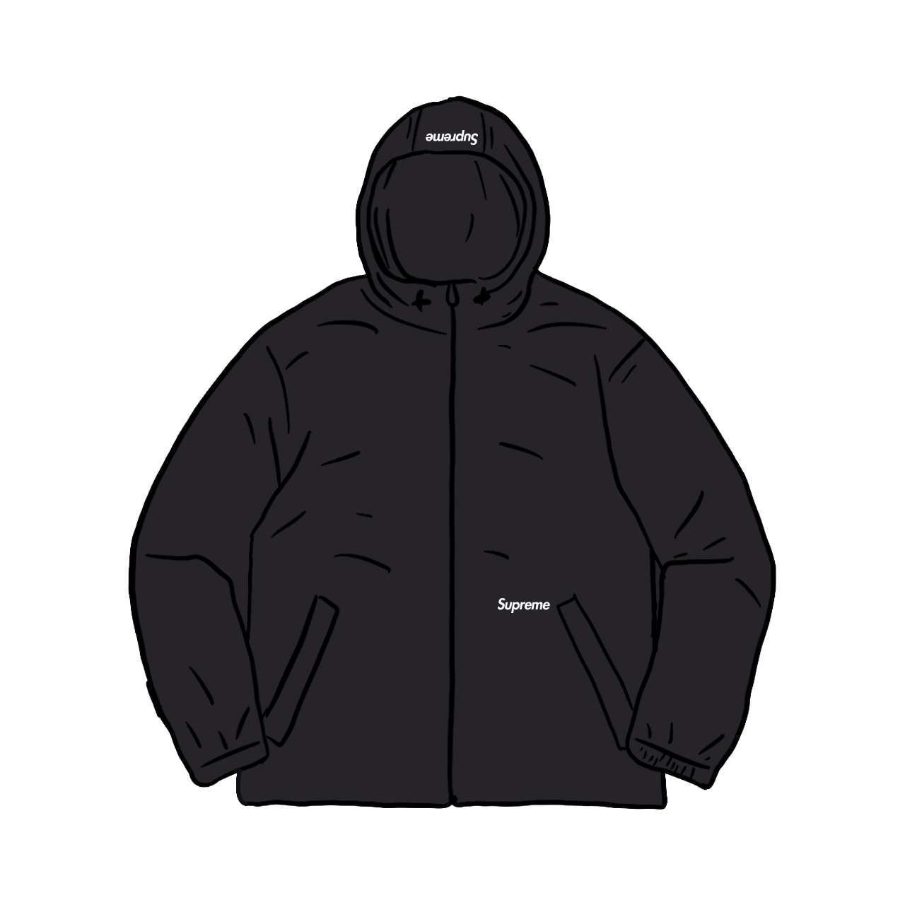 Pre-owned Supreme  Reflective Zip Hooded Jacket Black