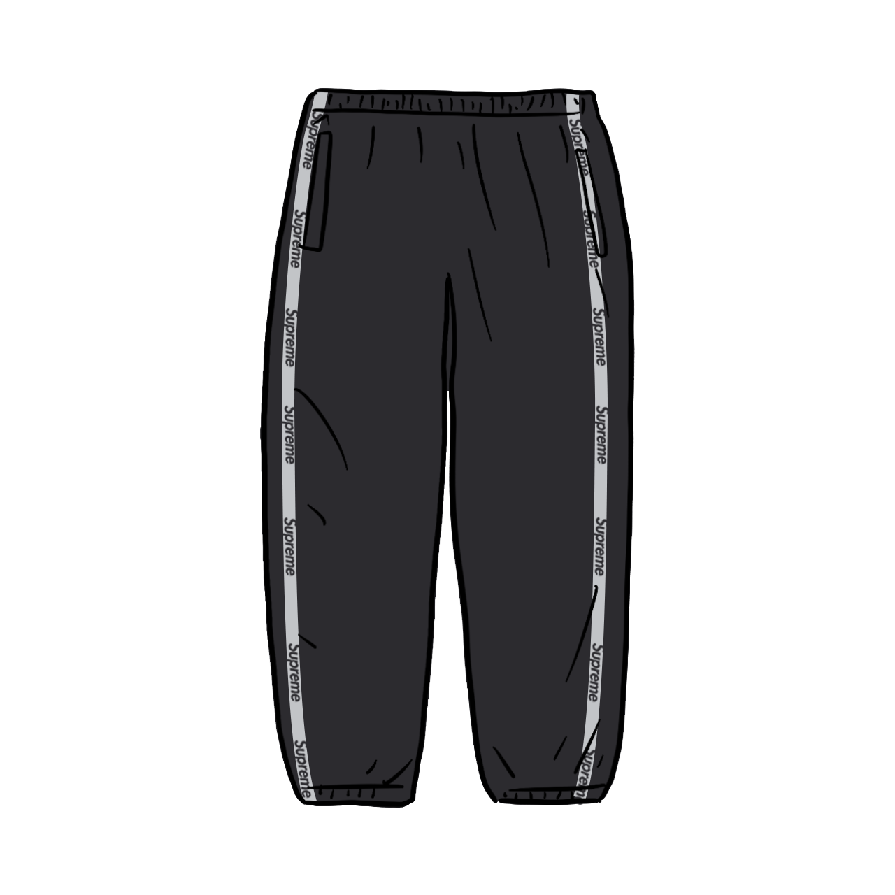 Pre-owned Supreme  Reflective Zip Track Pant Black