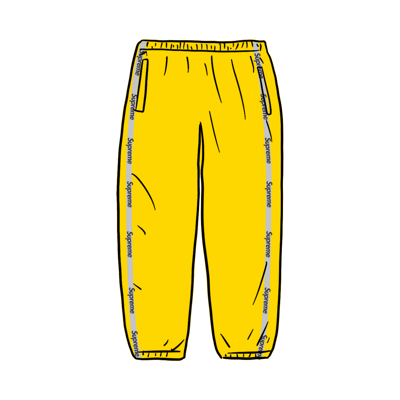 Pre-owned Supreme  Reflective Zip Track Pant Yellow