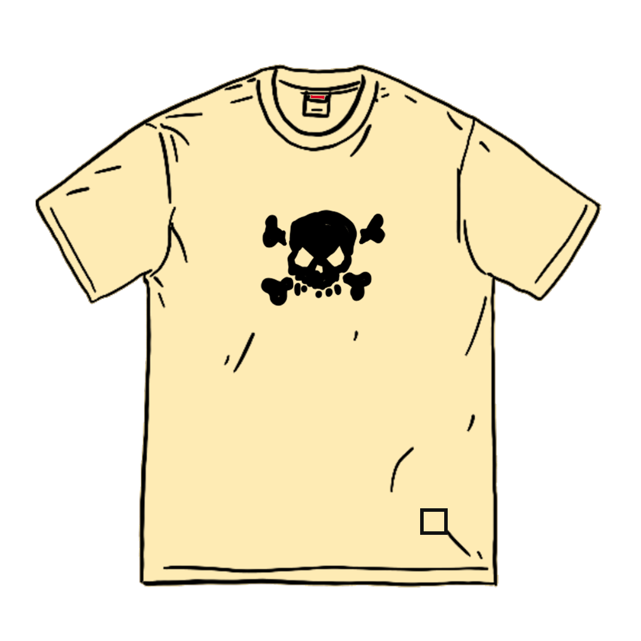 Pre-owned Skull S/s Top Pale Yellow