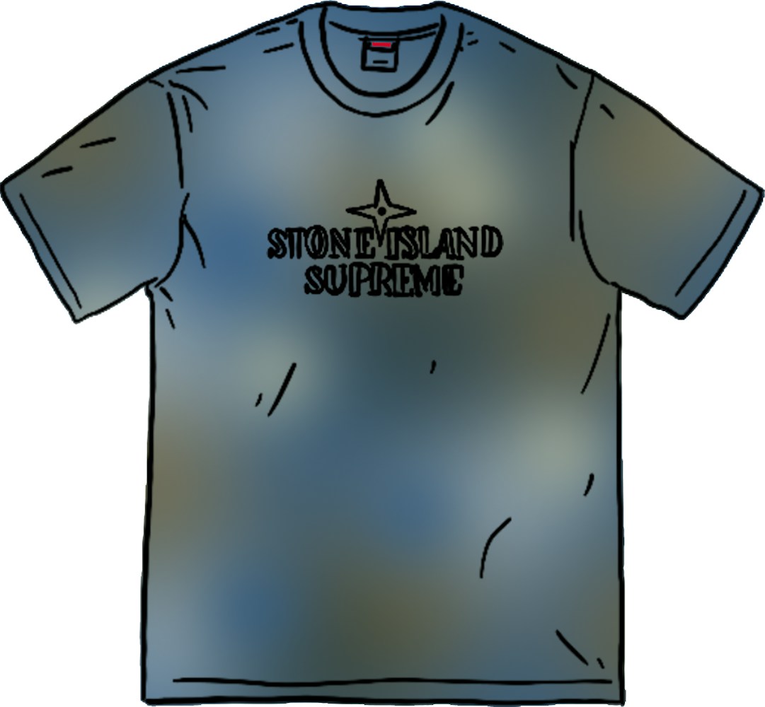 Supreme Stone Island Embroidered Logo S/S Top Dark Blue - FW20