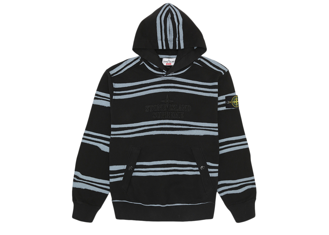 supreme stone island hooded sweatshirt black