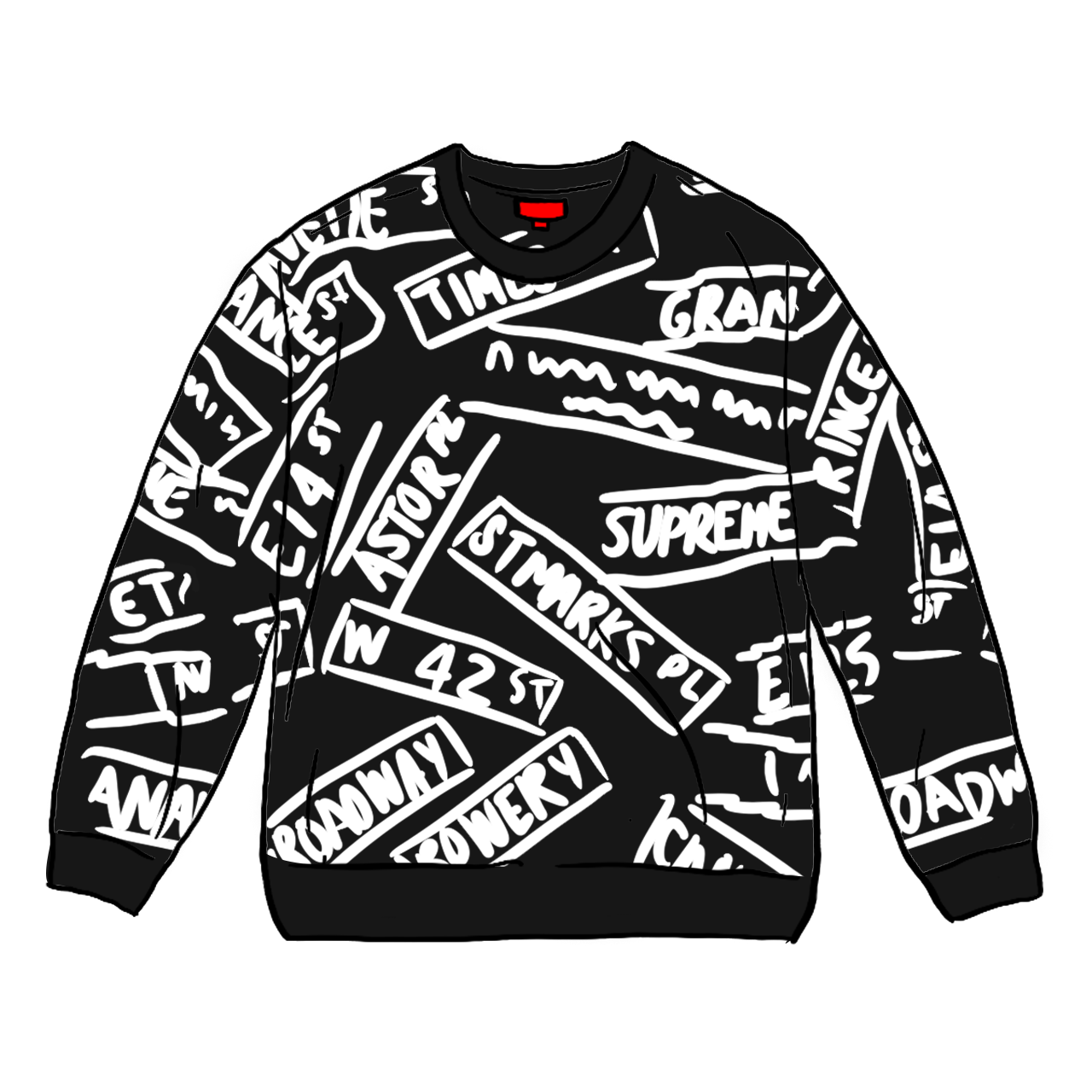 Pre-owned Supreme  Street Signs Sweater Black