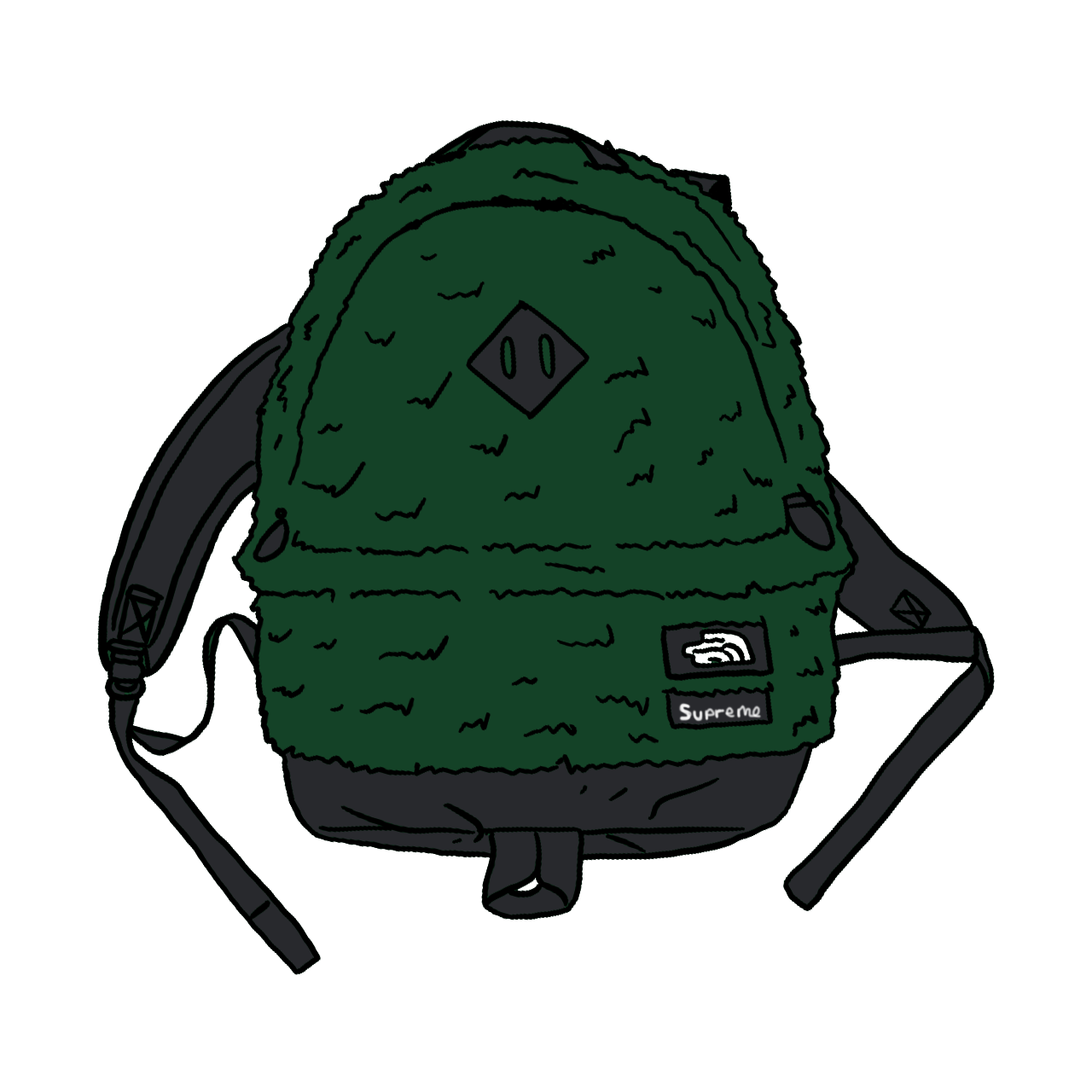 Pre-owned Supreme  The North Face Faux Fur Backpack Green