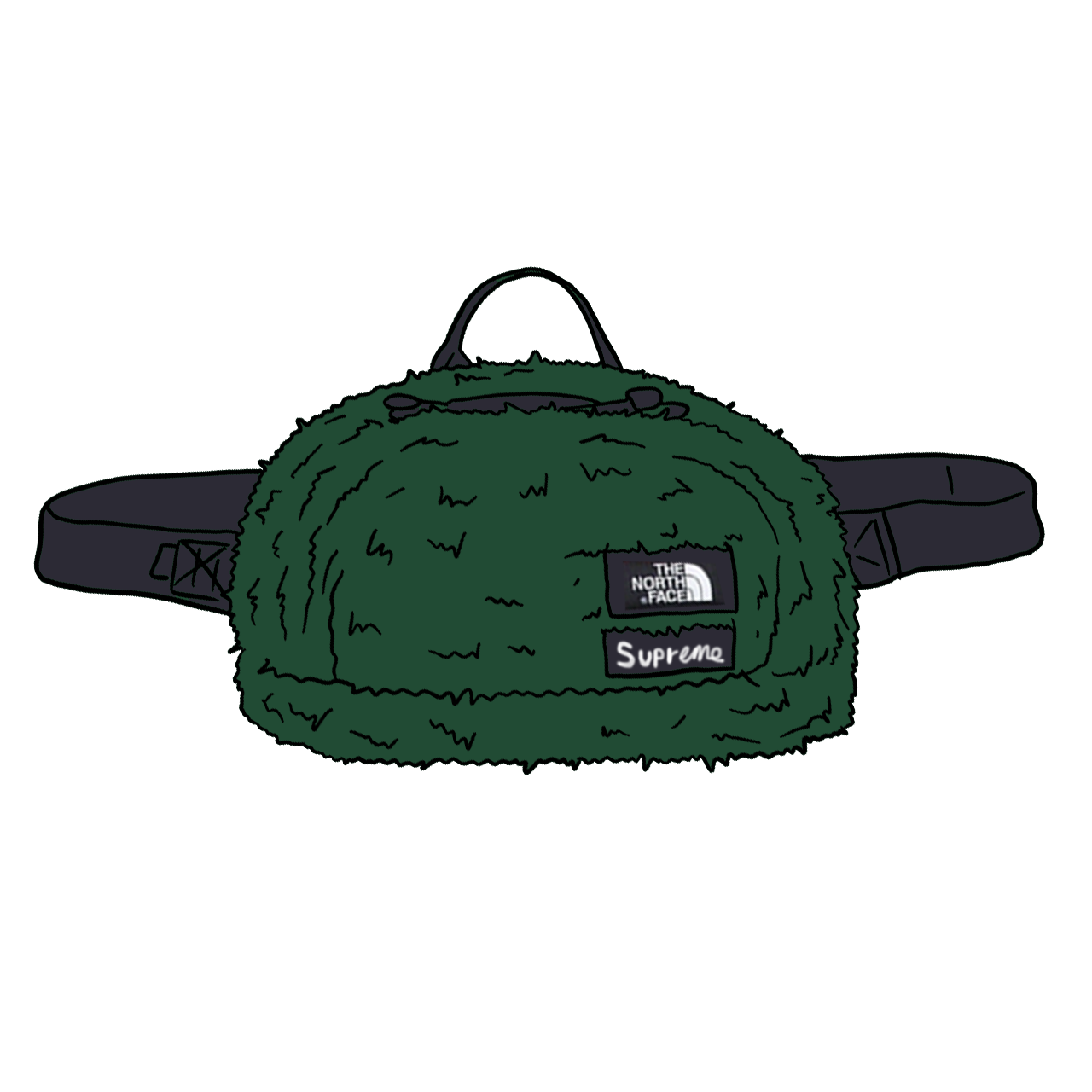 Pre-owned Supreme The North Face Faux Fur Waist Bag Green | ModeSens
