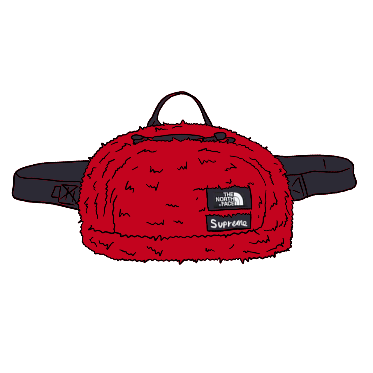 Pre-owned Supreme  The North Face Faux Fur Waist Bag Red