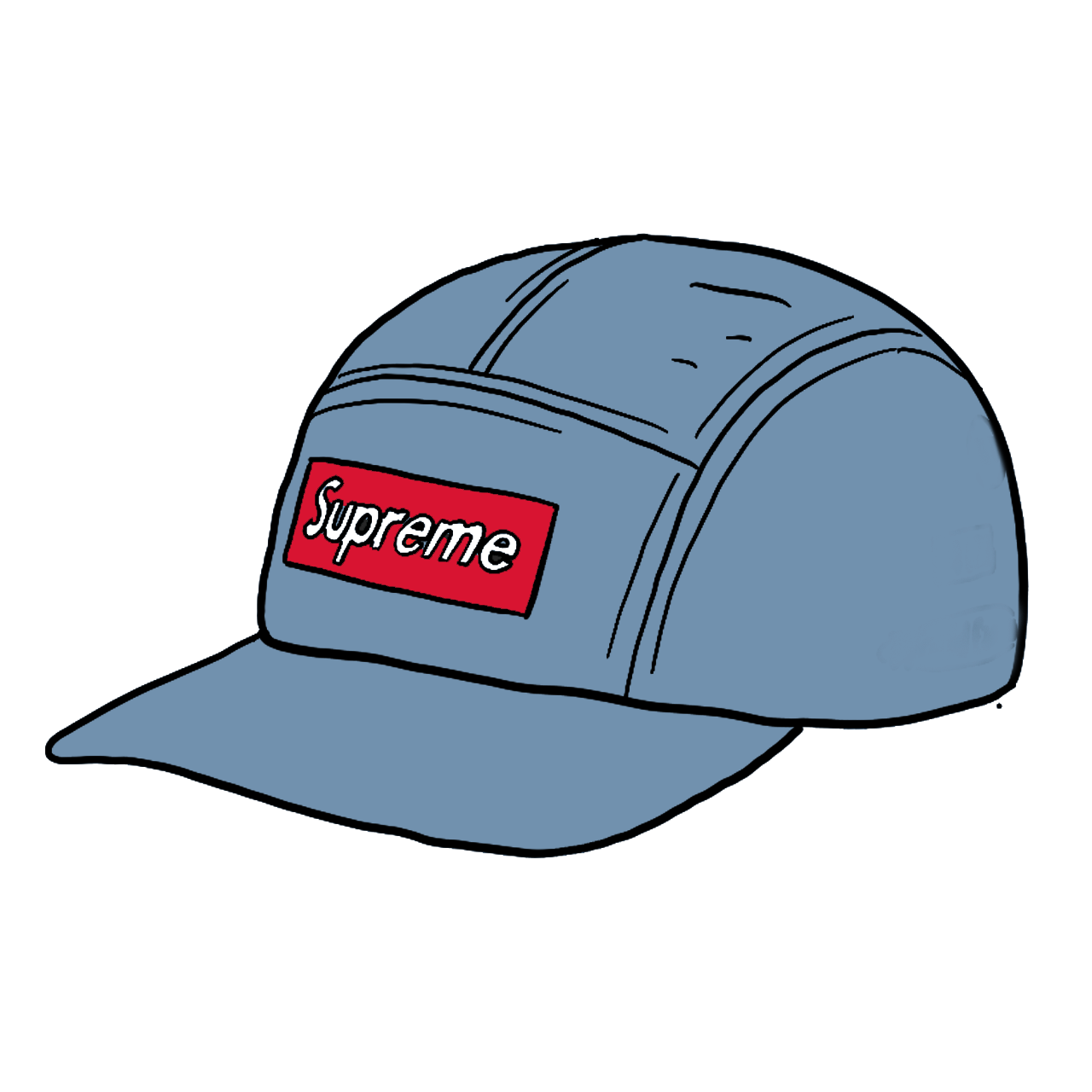 Pre-owned Supreme Washed Chino Twill Camp Cap (ss21) Denim