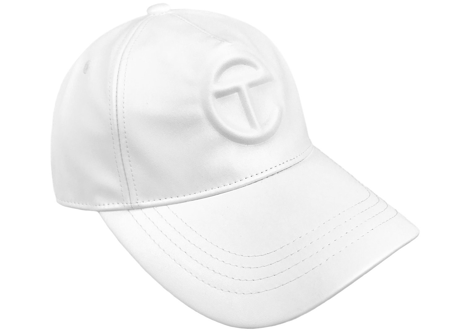 Pre-owned Telfar  Logo Embossed Hat White