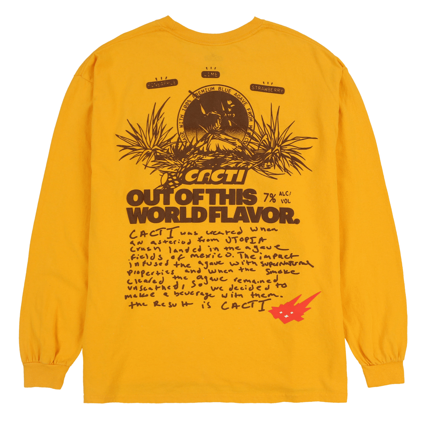 Pre-owned Travis Scott Cacti Mono Seal Heritage L/s Tee Gold