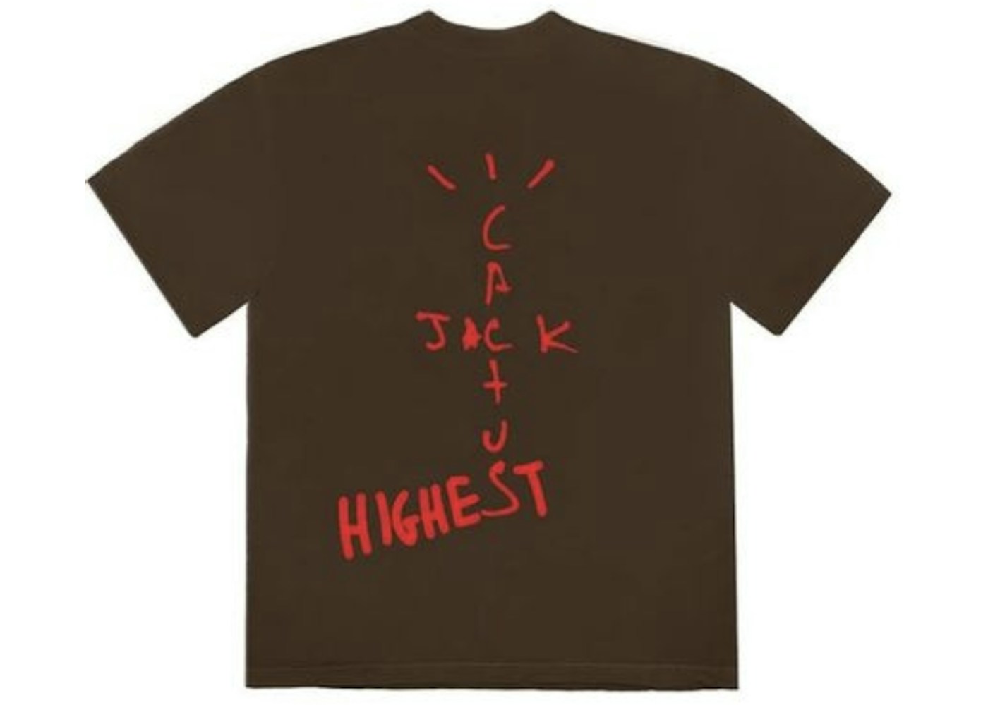 Travis Scott Jordan Cactus Jack Highest T Shirt Brown FW19 Travis Scott Jordan Cactus Jack Highest T Shirt Brown FW19