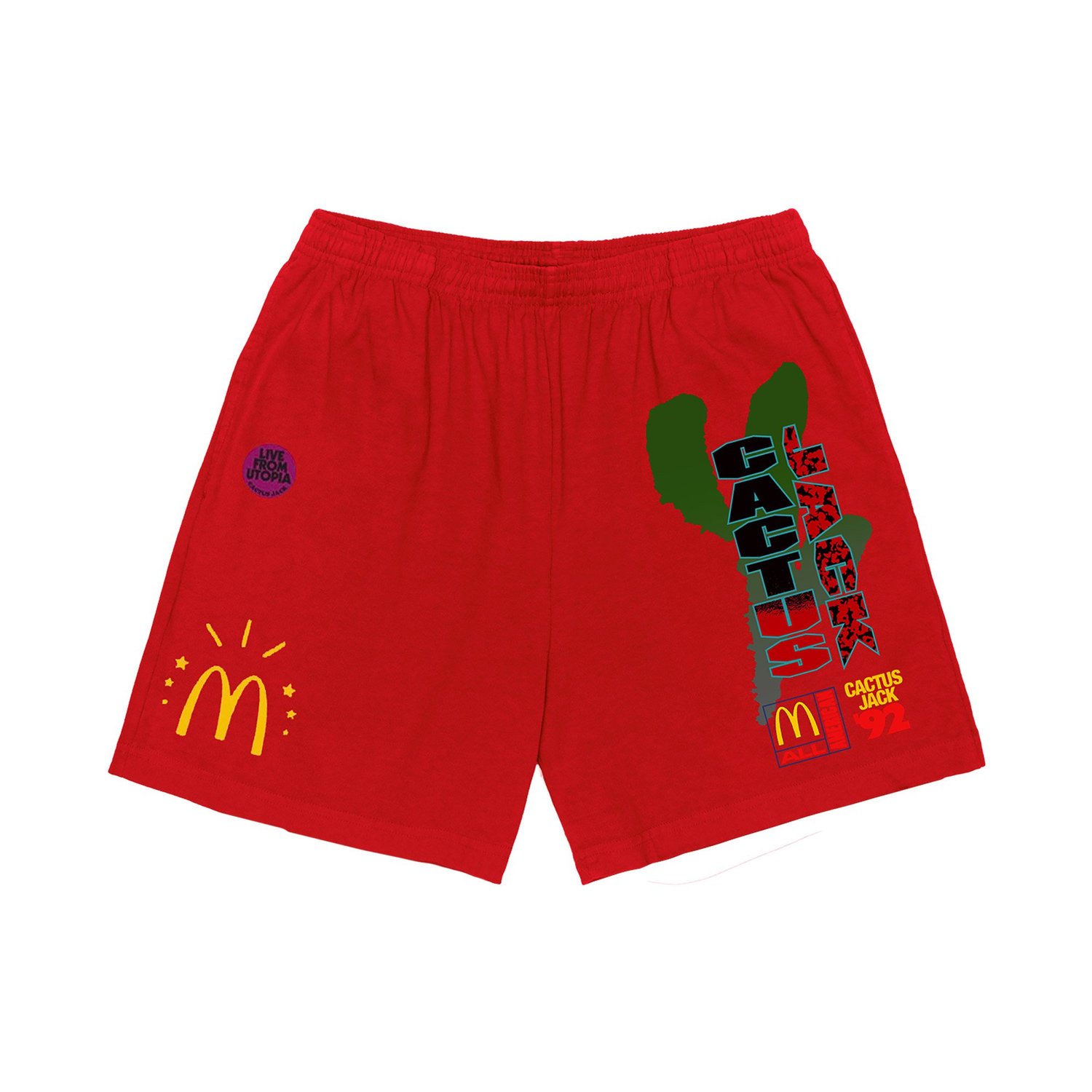Pre-owned Travis Scott X Mcdonald's All American '92 Shorts Red