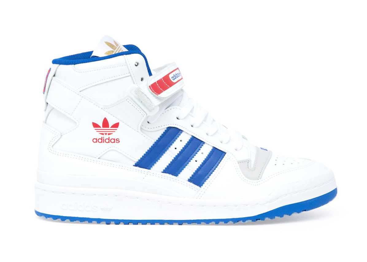 Pre-owned Adidas Originals  Forum Hi Snipes Detroit Pistons 313 Day In White/blue-red