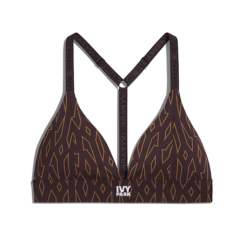 Pre-owned Adidas Originals Adidas Ivy Park Low-support Triangle Bra Wild Brown/night Red